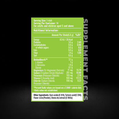 Zesty Lime | Sugar Free | 14 Sticks (2-Week Supply) | Gumazing Hydration Sachets (Copy).