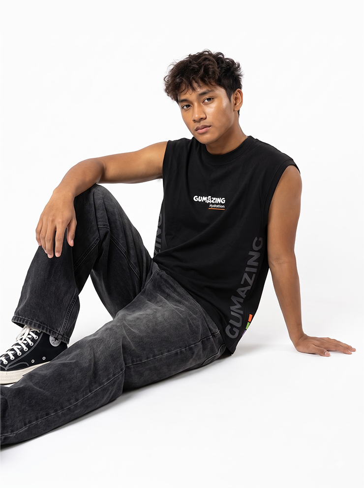 Begumazing Loop Print Sleeveless T-Shirt