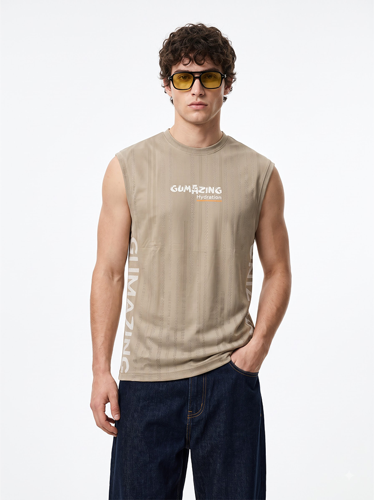Unstoppable Unisex Sleeveless T-Shirt - Beige.