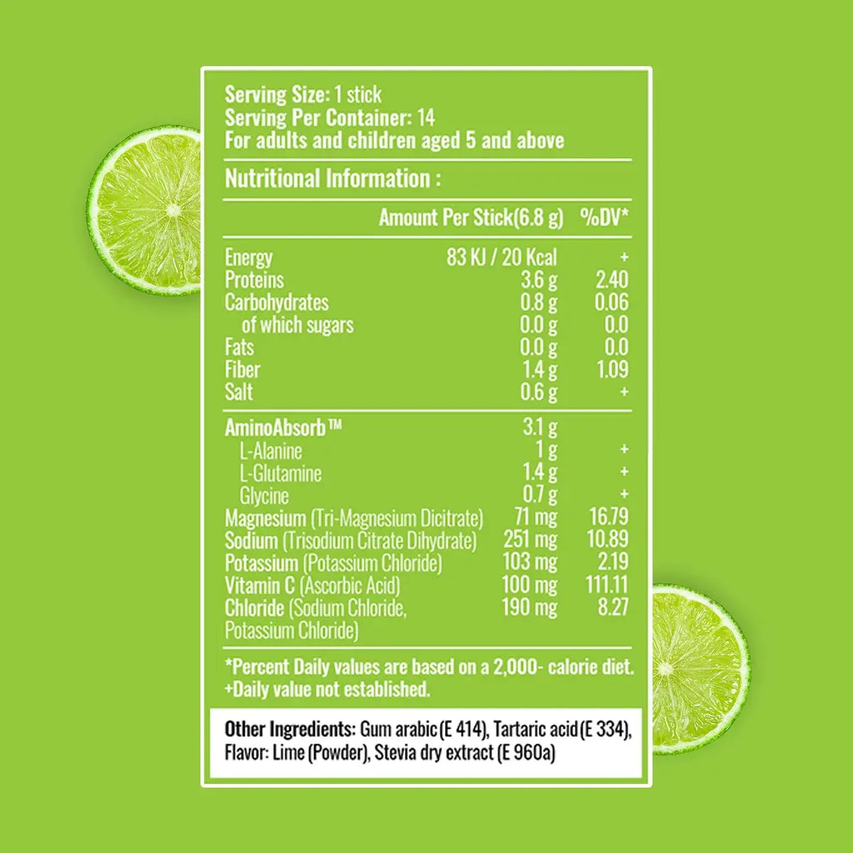 Zesty Lime Triple Pack | 42 Sticks (6-Week Supply) | Gumazing Hydration Sachets.