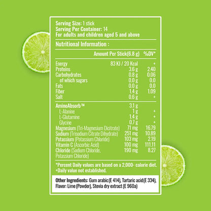 Zesty Lime Triple Pack | 42 Sticks (6-Week Supply) | Gumazing Hydration Sachets.