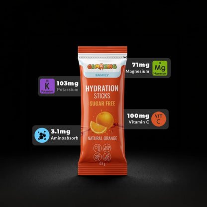 Gumazing Hydration Citrus Zest sugar-free electrolyte sticks with magnesium, potassium and vitamin C