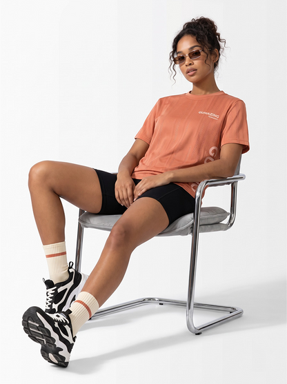 Hydrate Better, Perform Harder Unisex Round-Neck T-Shirt - Orange.
