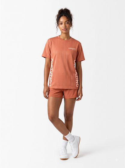 Hydrate Better, Perform Harder Unisex Round-Neck T-Shirt - Orange.