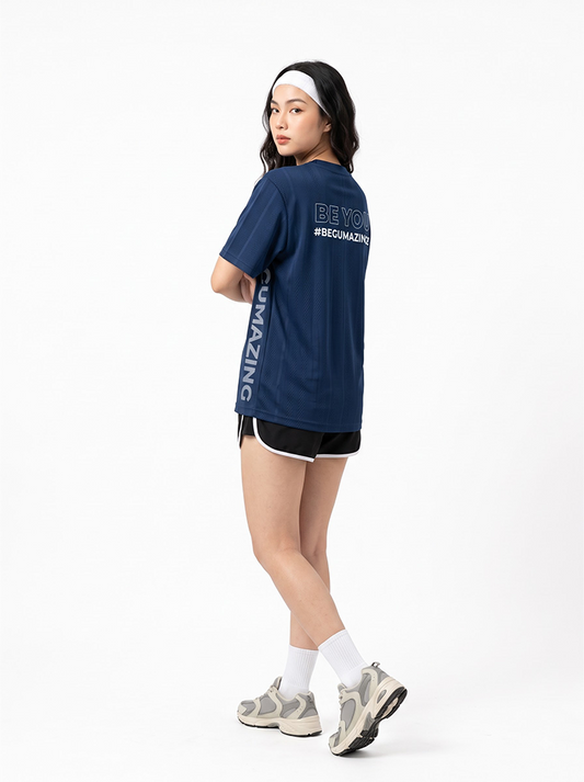BeYou Unisex Round-Neck T-Shirt - Blue.